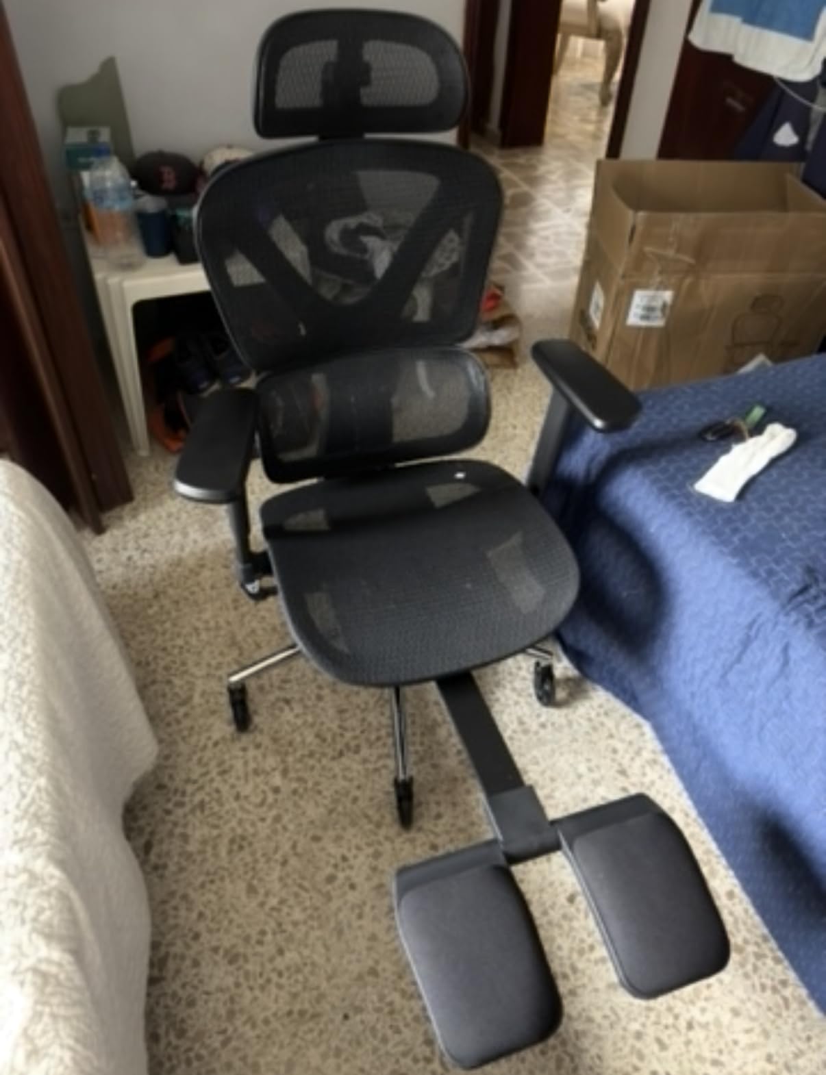 MALOL Ergonomic Mesh Office Chair with Footrest, Executive High Back Computer Desk Chair with 3D Adjustable Headrest & 5-Level Lumbar Support, Reclining Tilt Lock, 3D Arms, 300LBS Capacity, Black customer photo 1