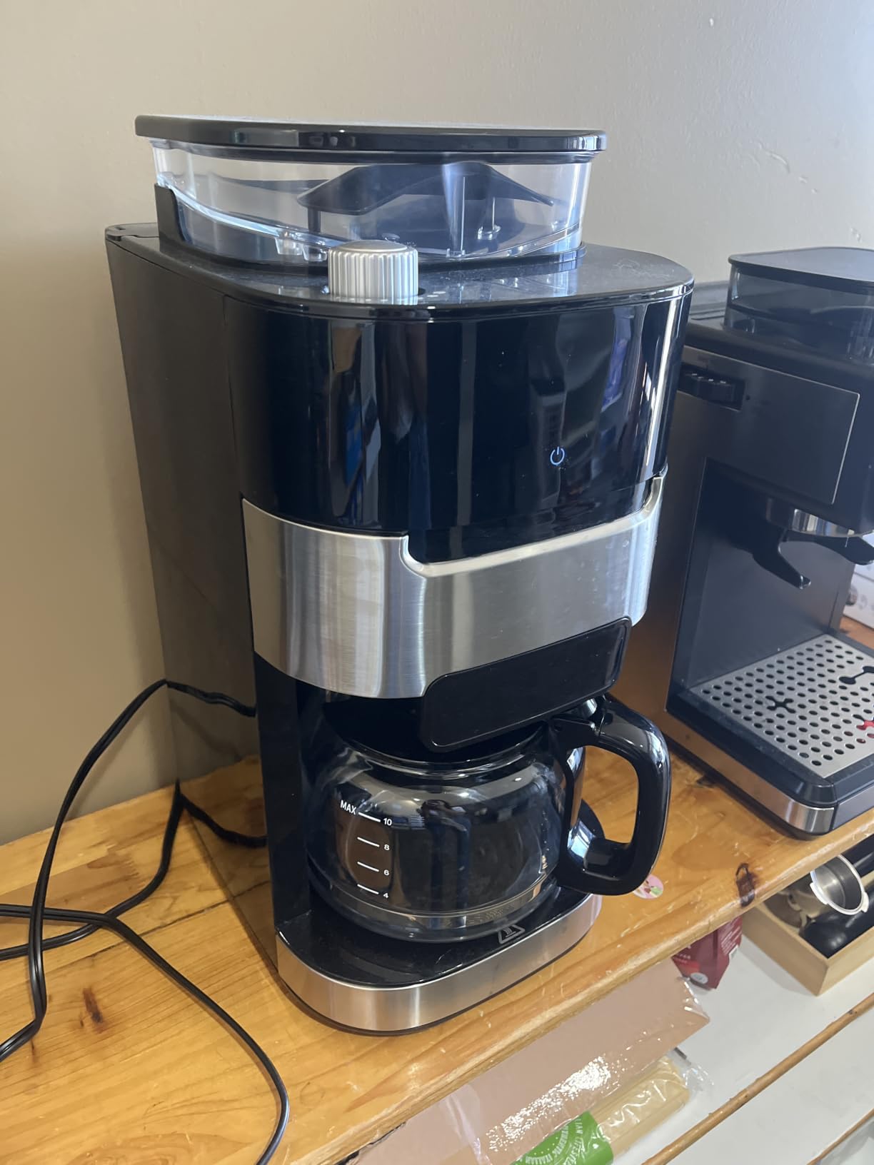 Electactic 10-Cup Drip Coffee Maker with Built In Grinder, Programmable Grind and Brew Coffee Machine with Smart LED Touchscreen, Customizable Strength & Grind Size, Upgrade Black customer photo 2