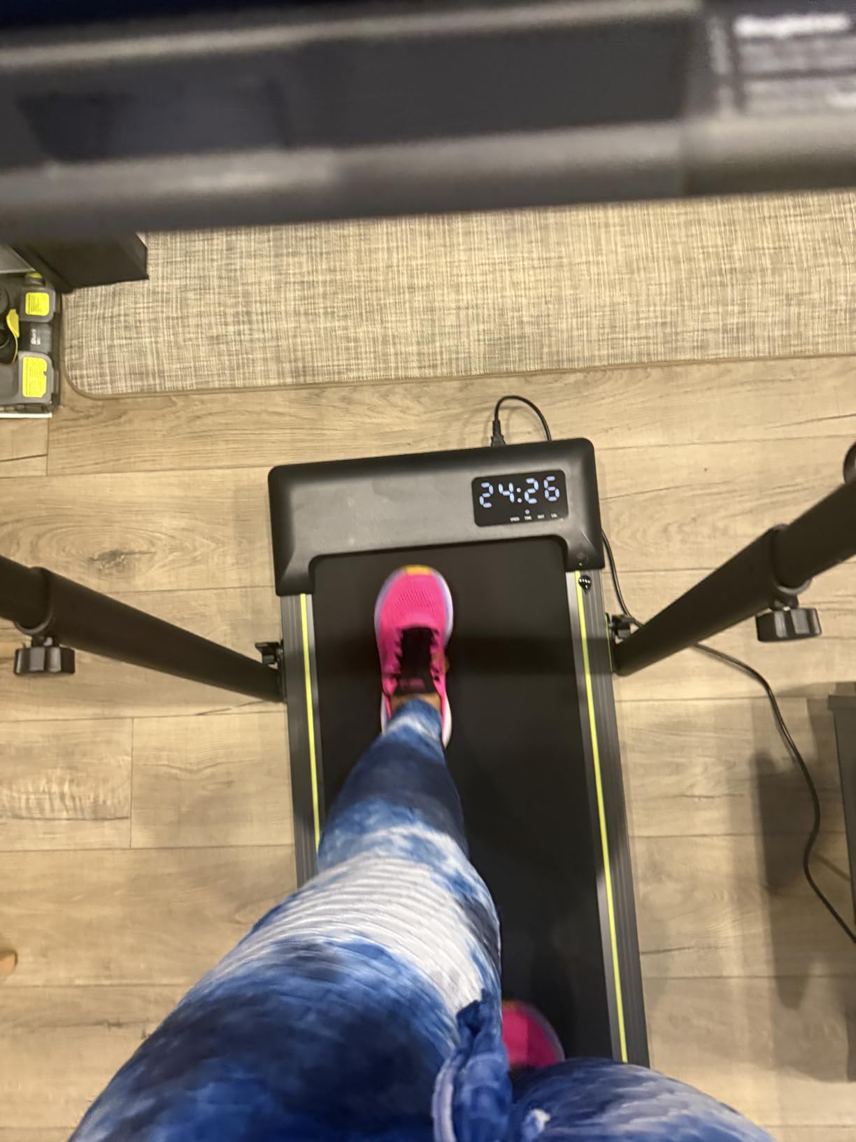 Walking Pad Treadmill with Incline and Height Adjustable Handle Bar | Small Foldable Treadmills for Home, 3.0HP Under Desk Walking Pad, Compact Quiet for Apartment Office customer photo 1