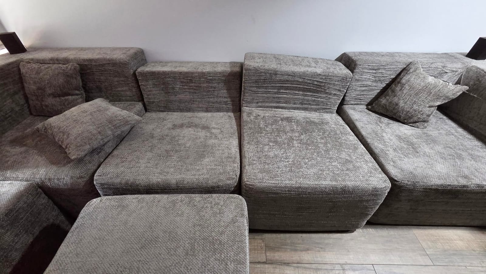 MONVANE Modular Sectional Sofa, Oversized 12 Seat Convertible U Shaped Couch with Ottoman, Comfy Chenille Cloud Couch with Pillow, Sectional Couches for Living Room, No Assembly Required, Light Grey customer photo 2