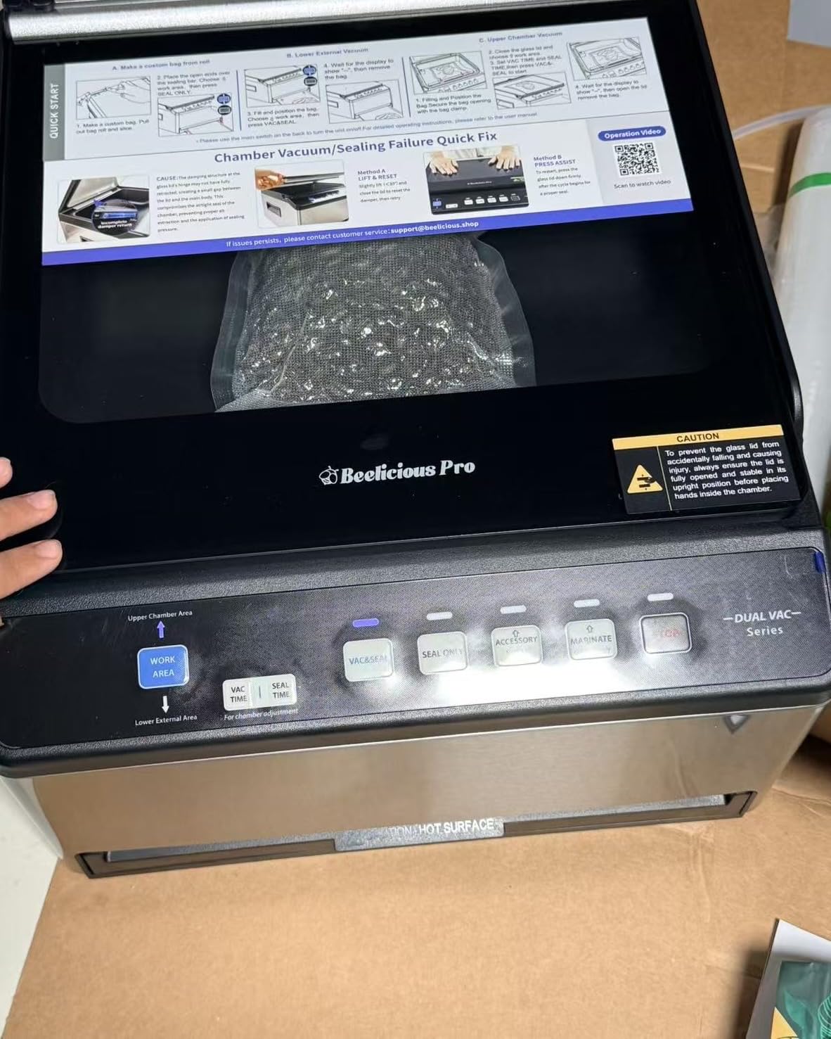 DualCore CVS101 Chamber Vacuum Sealer for Liquids & Sous Vide, 6L Dual Vacuum Zones & Extra-Wide Bag Clamp, 230W Dual-Core Dry Pump x4, Commercial-Grade Food Packaging Machine for Home Use customer photo 1