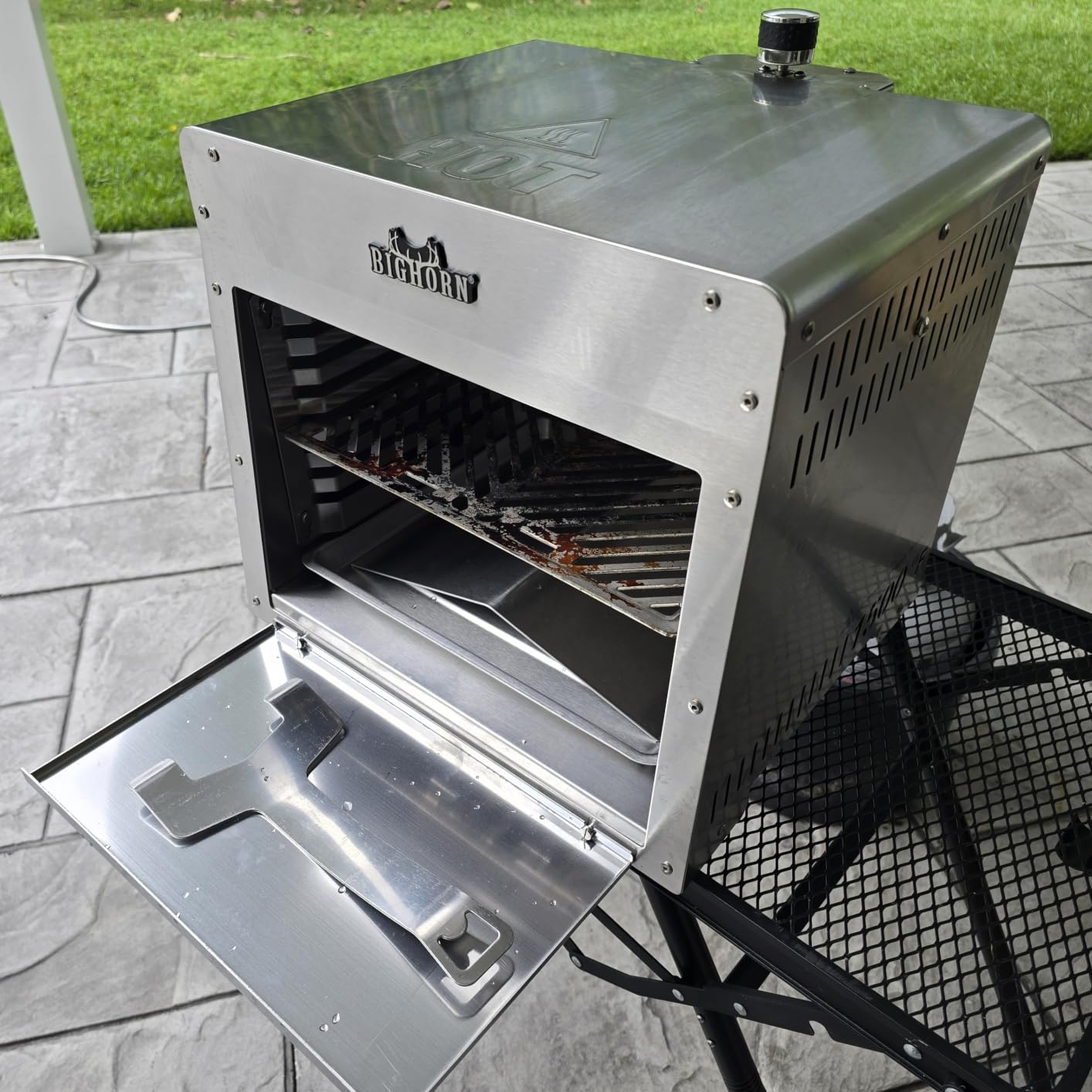 BIG HORN 1500°F Infrared Steak Grill - Portable Propane Gas Grill & Salamander Broiler for Steakhouse-Quality Searing, 16-Inch, Black customer photo 1