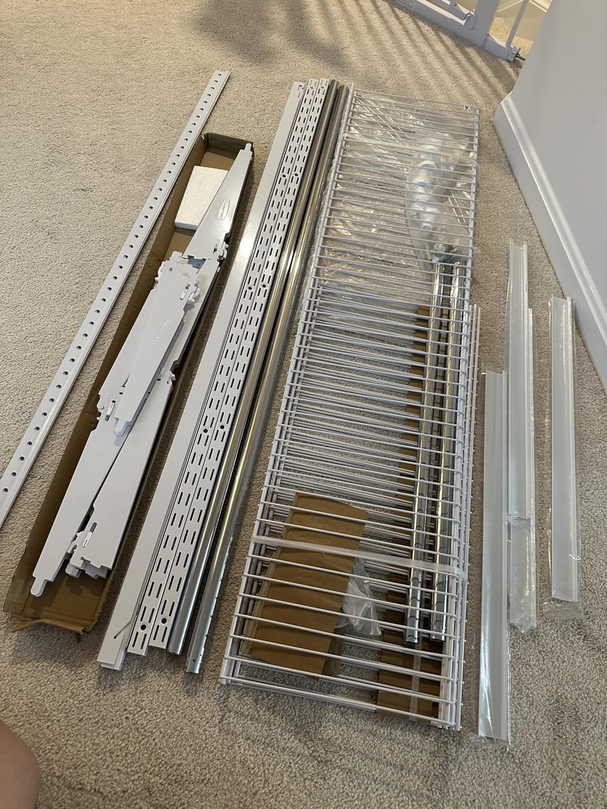 Rubbermaid Configurations Custom Closet Kit 4-8 Ft. Adjustable Metal Wire Shelving White Finish Expandable Organization System Hardware Included for Home Closet/Pantry/Laundry/Mudroom customer photo 2
