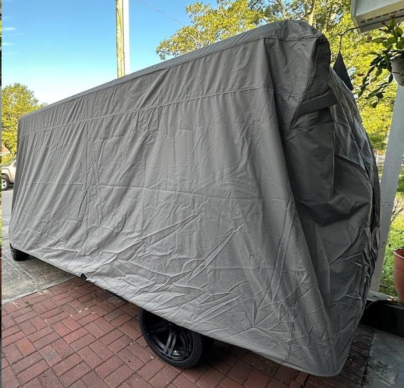 Formosa Covers Deluxe 2 Passenger Golf Cart Cover | Heavy Duty Waterproof Outdoor Storage Cover for EZGO, Club Car, Yamaha, Also fits Organic Transit's Elf - Taupe customer photo 2