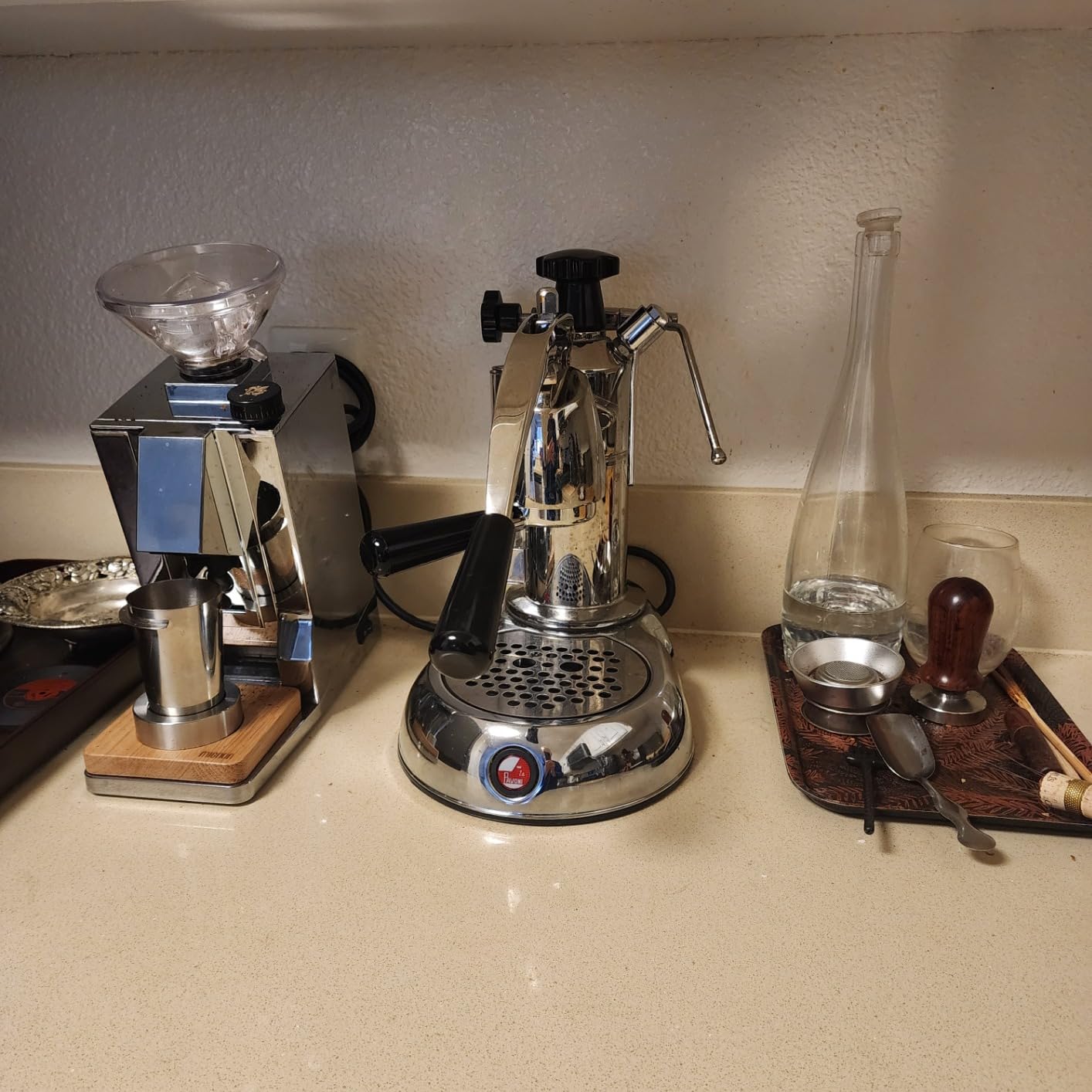 La Pavoni PSW-16 Stradivari Lever Espresso Machine -16-Cup Capacity - Chrome Finish with Elegant Wood Handles - 38-Ounce Solid Brass Boiler - Dual Frothing System & Piston Lever Design - Made in Italy customer photo 1