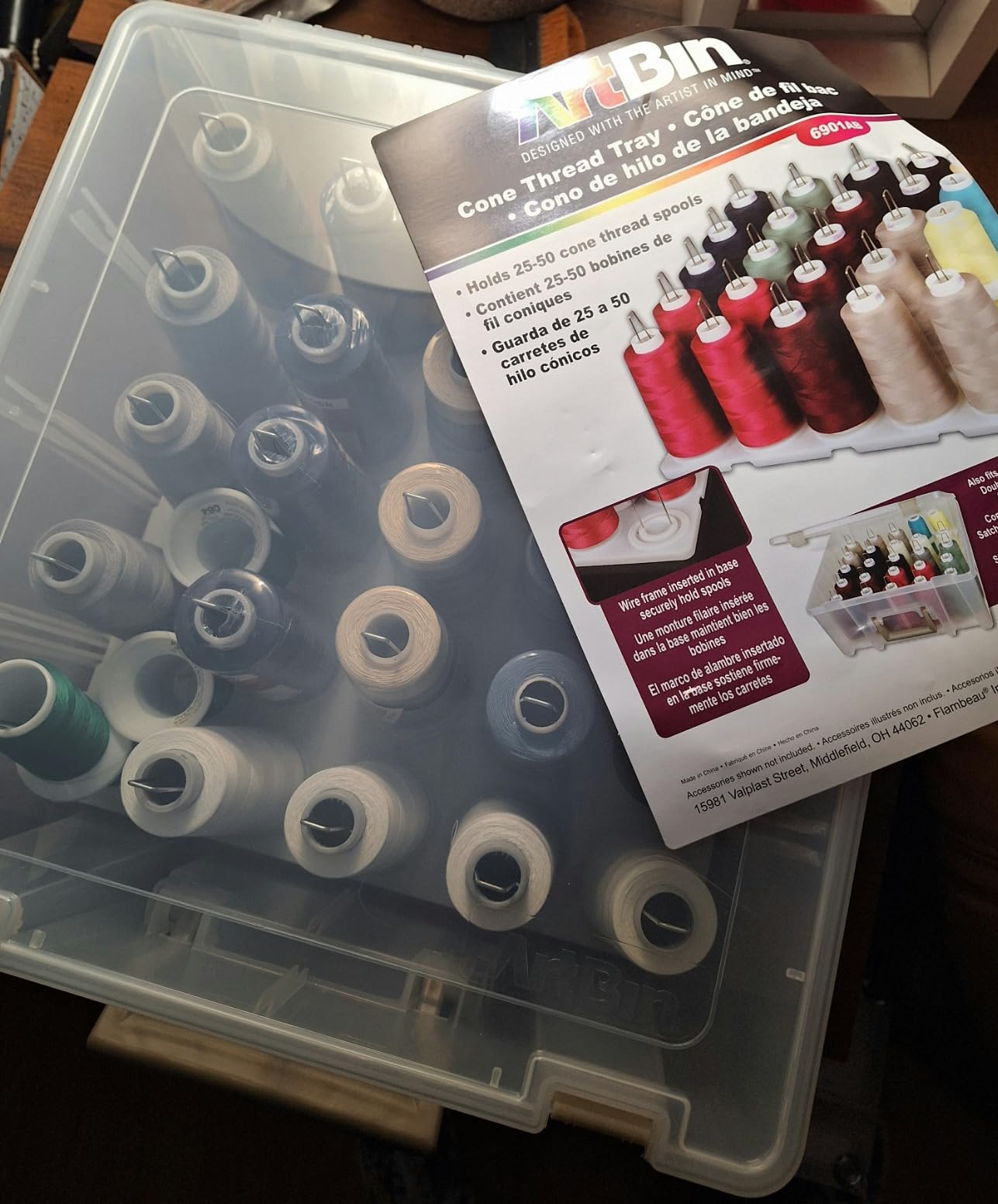 ArtBin Super Satchel Cone Thread Tray, Serger Spool Organizer, White customer photo 2