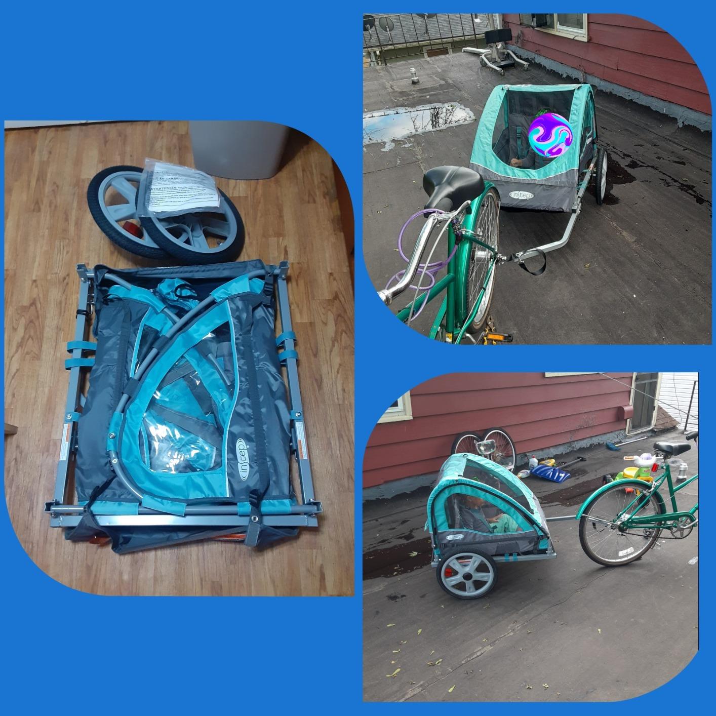 InStep Take 2 Kids Bike Trailer, Double Seat, Universal Coupler, Folding Frame, Quick-Release Wheels, Canopy with Bug Screen and Weather Shield, Bike Trailer for Kids customer photo 2