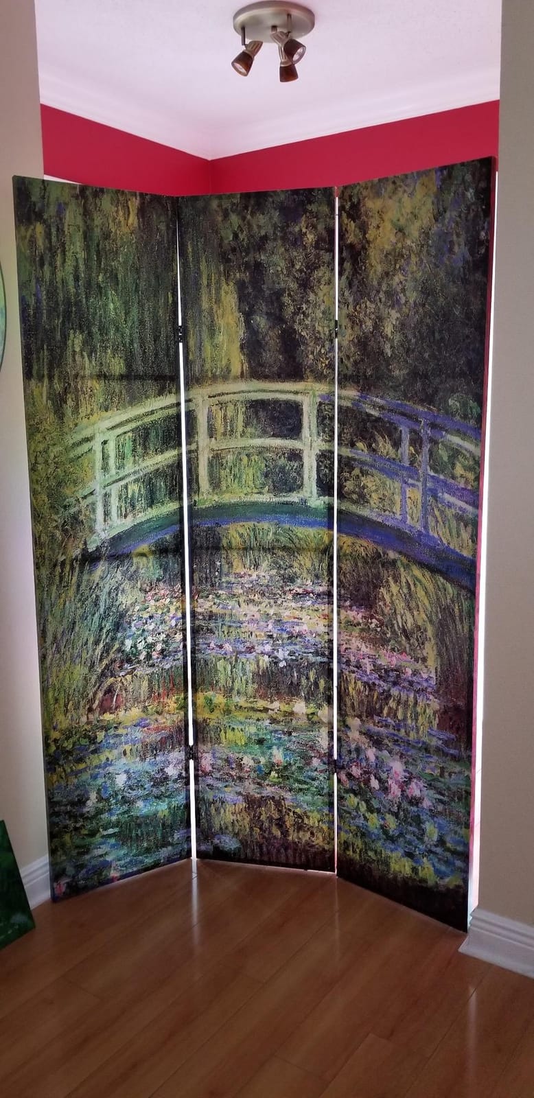 Red Lantern 6 ft. Tall Double Sided Works of Monet Canvas Room Divider - Water Lily/Garden customer photo 1