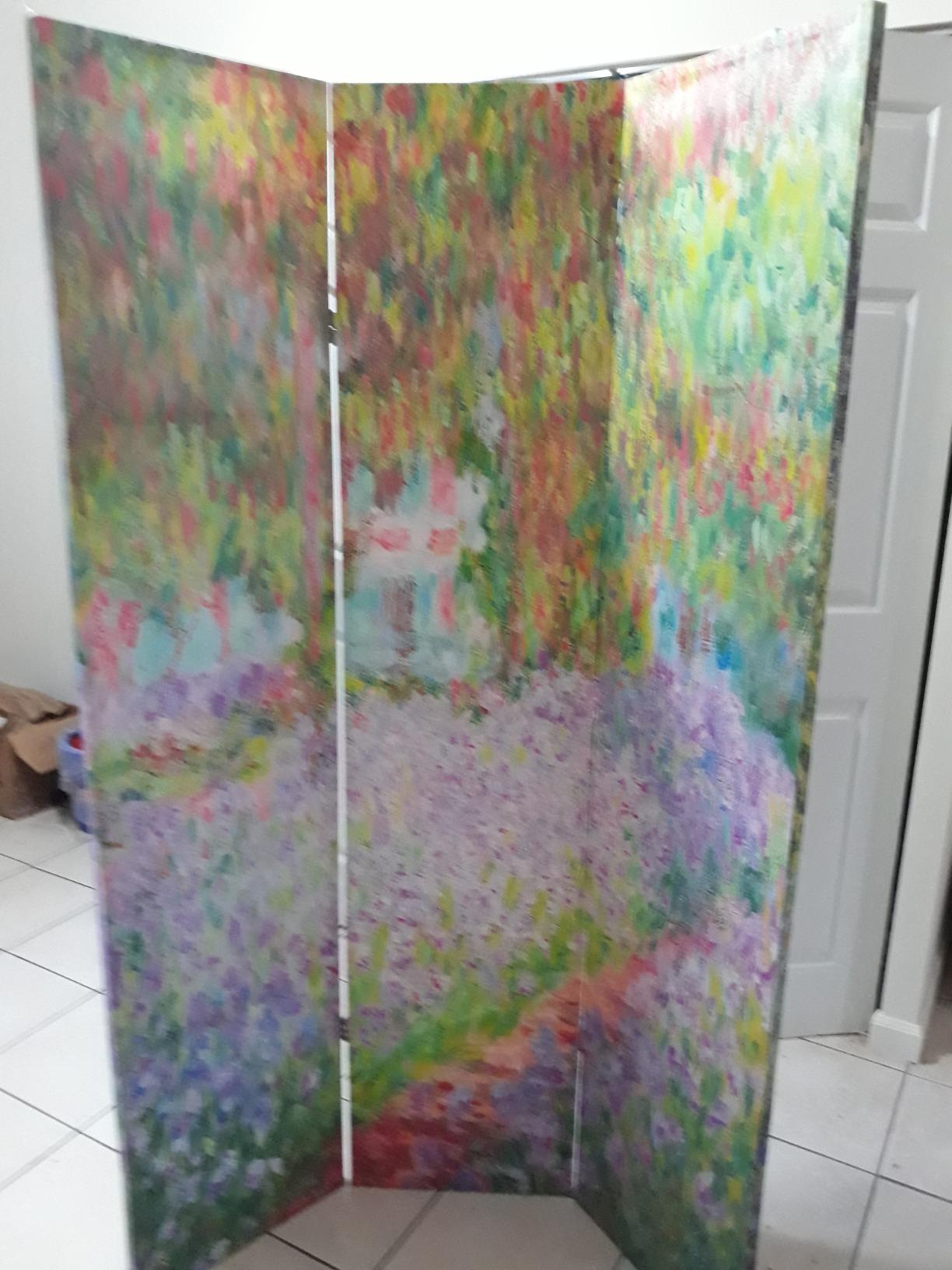 Red Lantern 6 ft. Tall Double Sided Works of Monet Canvas Room Divider - Water Lily/Garden customer photo 2