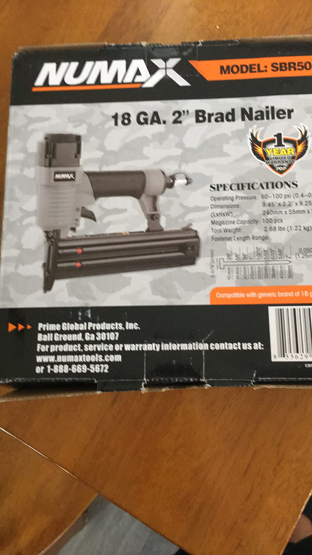 NuMax SBR50 Pneumatic 18-Gauge 2