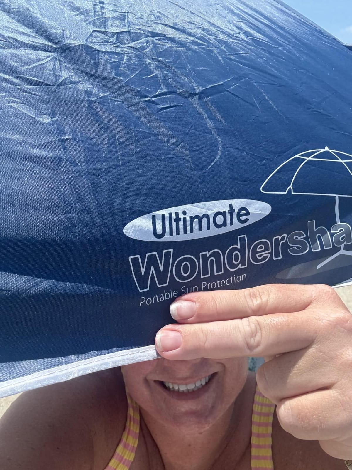 Wondershade Ultimate Portable Sun Shade Umbrella – Lightweight Adjustable Outdoor Patio & Beach Umbrella with Tripod Base (Blue) customer photo 1