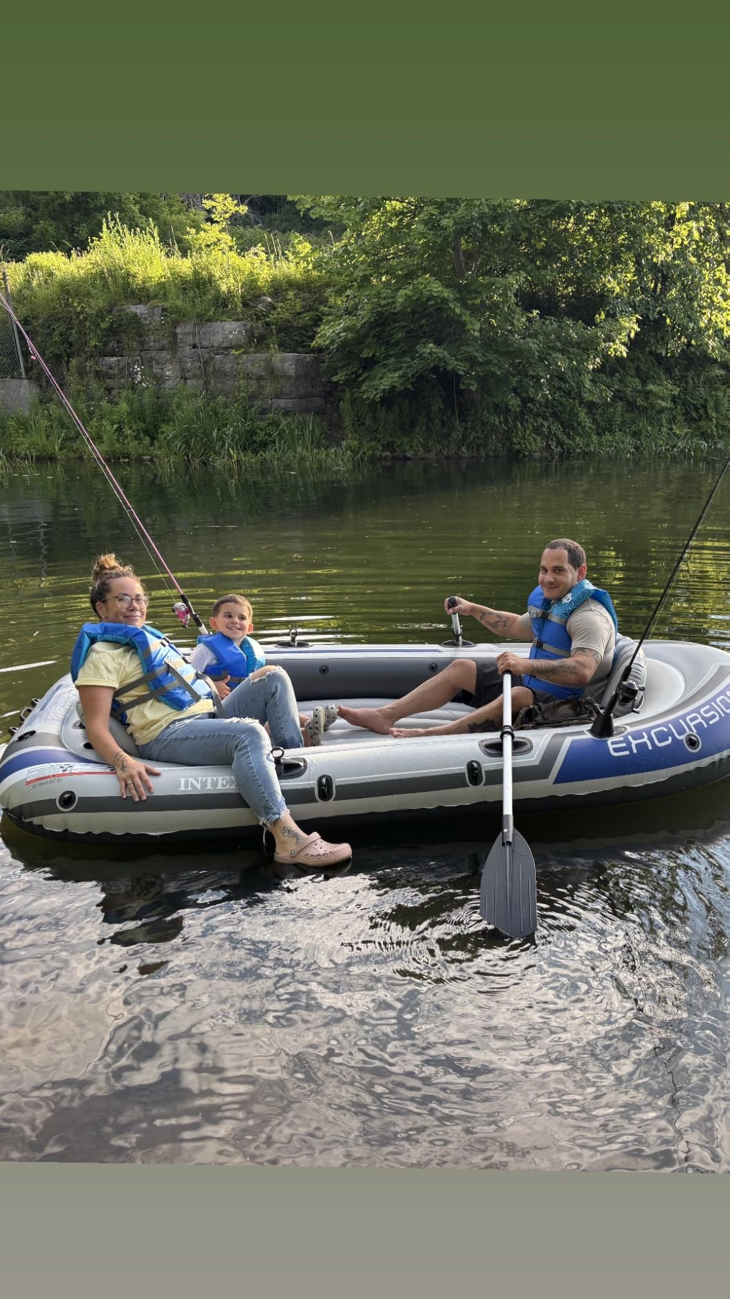Intex Excursion 4-Person Inflatable Fishing Boat River Raft Set with Oars | 68324EP - Portable Boat with Adjustable Seats with Backrest and High-Ouput Hand Pump, 10ft 4in x 5ft 5in customer photo 2