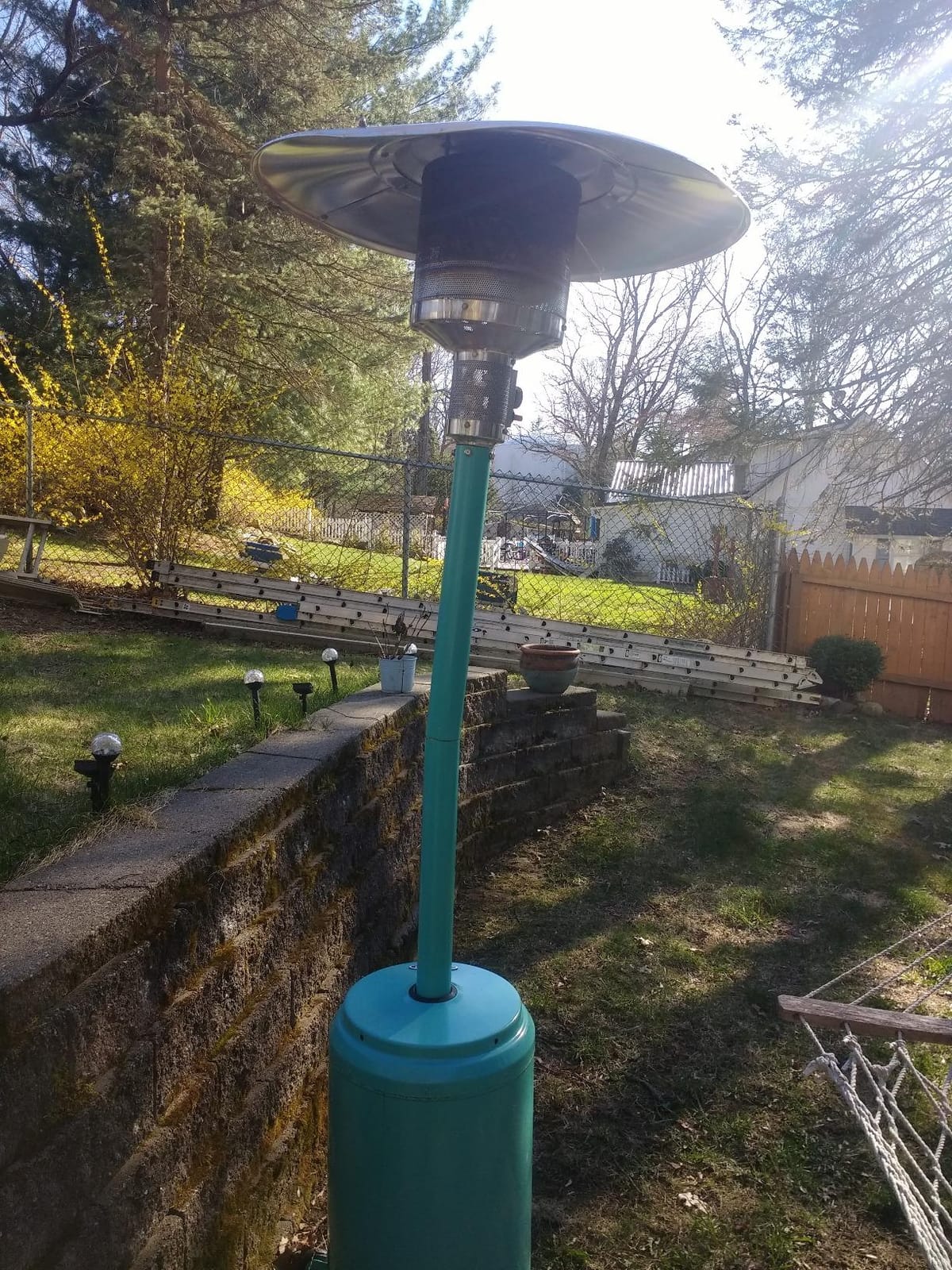 Fire Sense 61130 Patio Heater with Wheels, 48,000 BTU, Aqua Blue customer photo 2