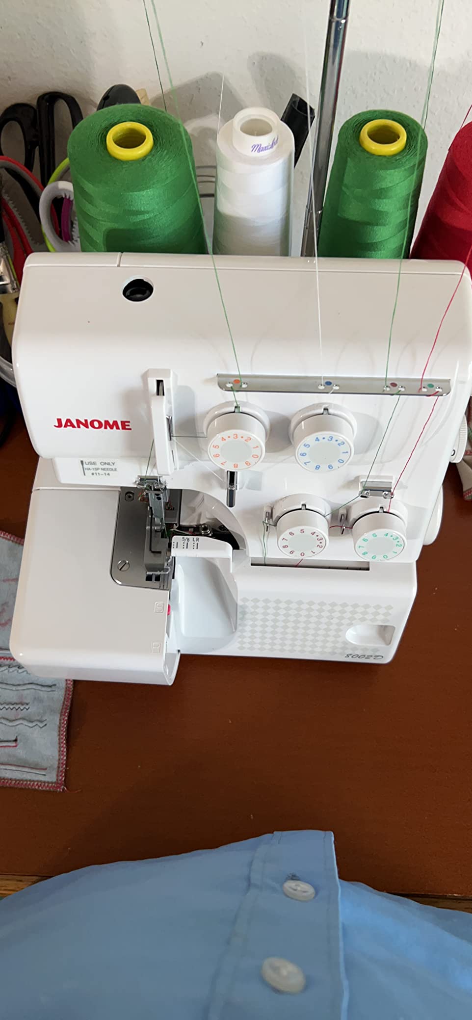 Janome 8002D Overlock Machine - 3/4 Thread Serger Sewing Machine with Differential Feed System for Extra-Smooth Seams, Janome Serger with 1300 Stitches Per Minute and Easy Threading customer photo 2