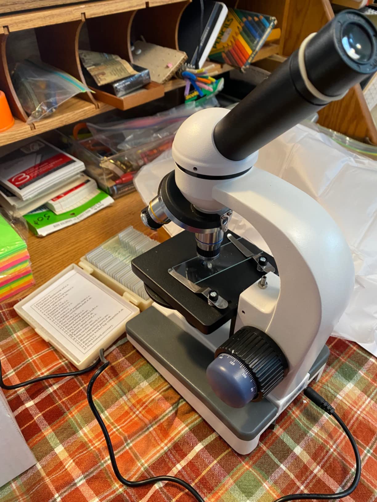 AmScope M150C-PS25 Series Portable Monocular Compound Microscope - 1000X customer photo 2