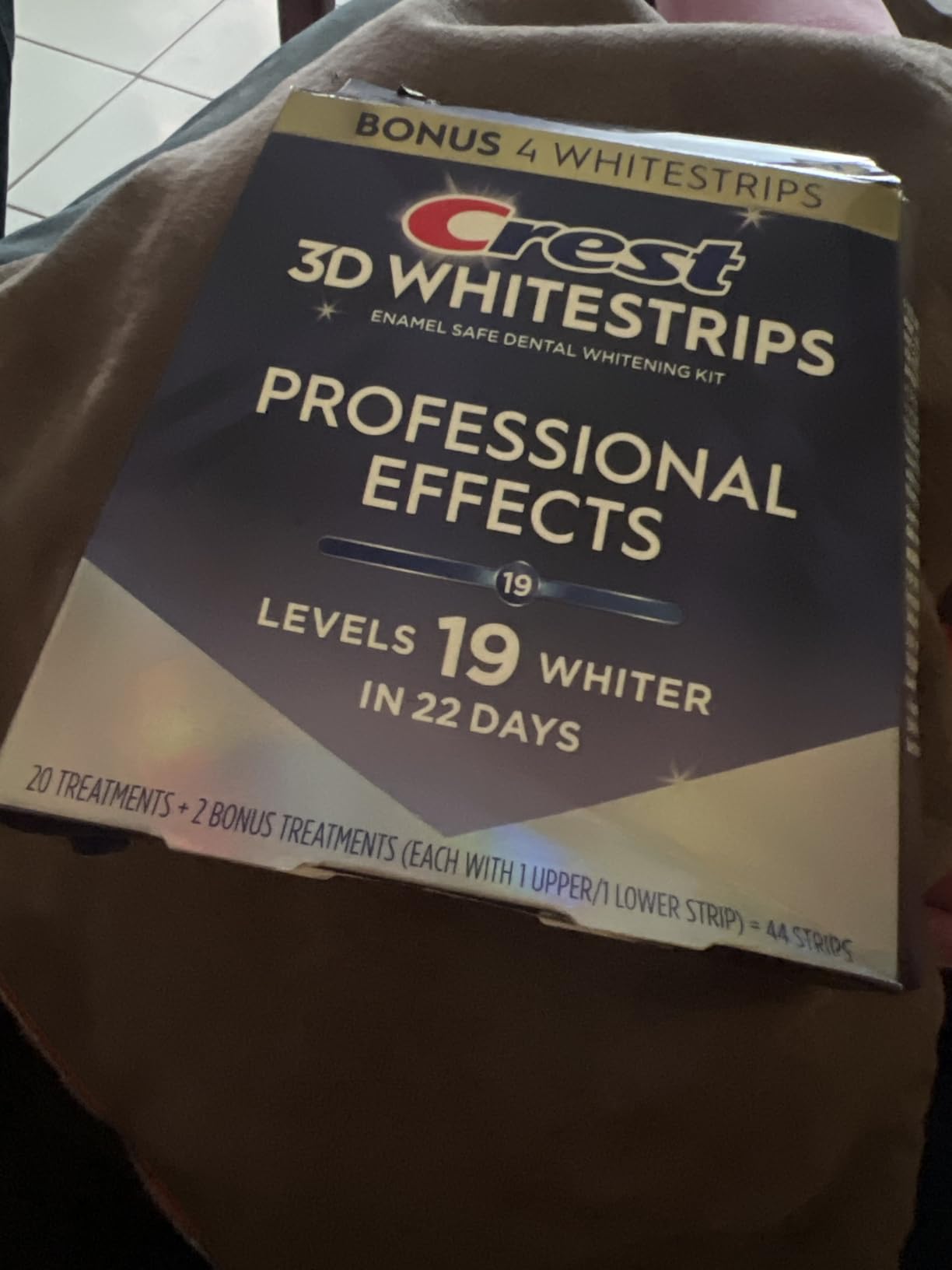 Crest Teeth Whitening Strips, Crest 3D Whitestrips Professional Effects, Enamel Safe Teeth Whitening Kit, 22 Treatments (44 Strips), Professional-Level Whitening, 19 Levels Whiter customer photo 2