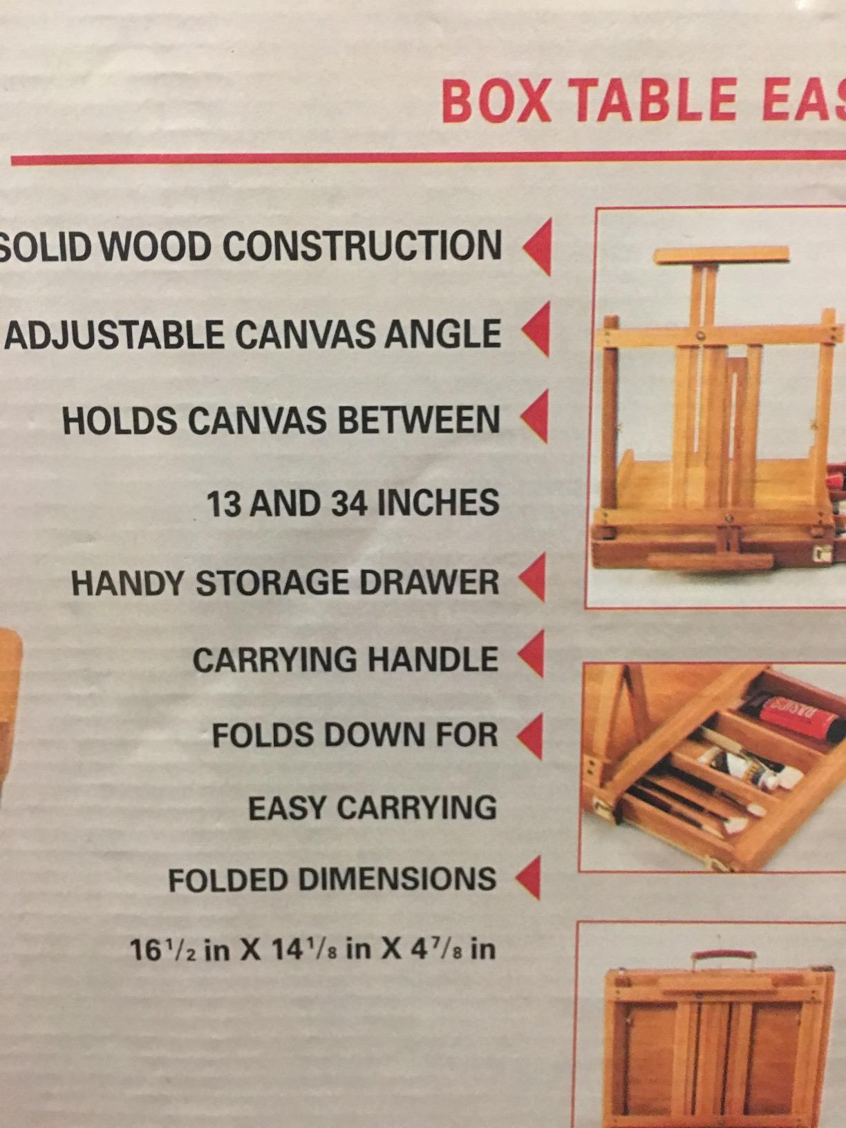 U.S. Art Supply Large Adjustable Wooden Desktop Easel with Storage customer photo 1