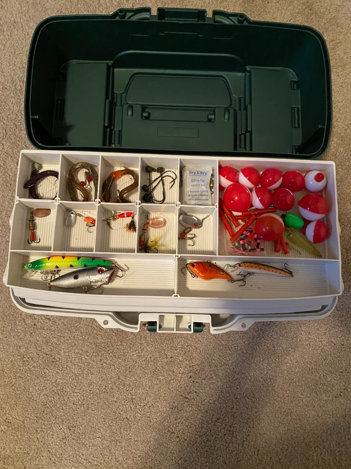 Plano 3-Tray Tackle Box with Dual Top Access, Dark Green Metallic/Off White customer photo 1