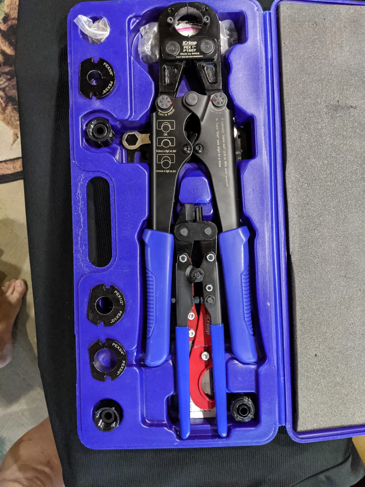 iCrimp F1807 PEX Crimper, Copper Pipe Crimping Tool Kit with 3/8'', 1/2'', 3/4'', 1'' Quick Change Jaws, PEX Tubing Cutter, Go/No-Go Gauge, Copper Ring PEX Removal Tool Included customer photo 2