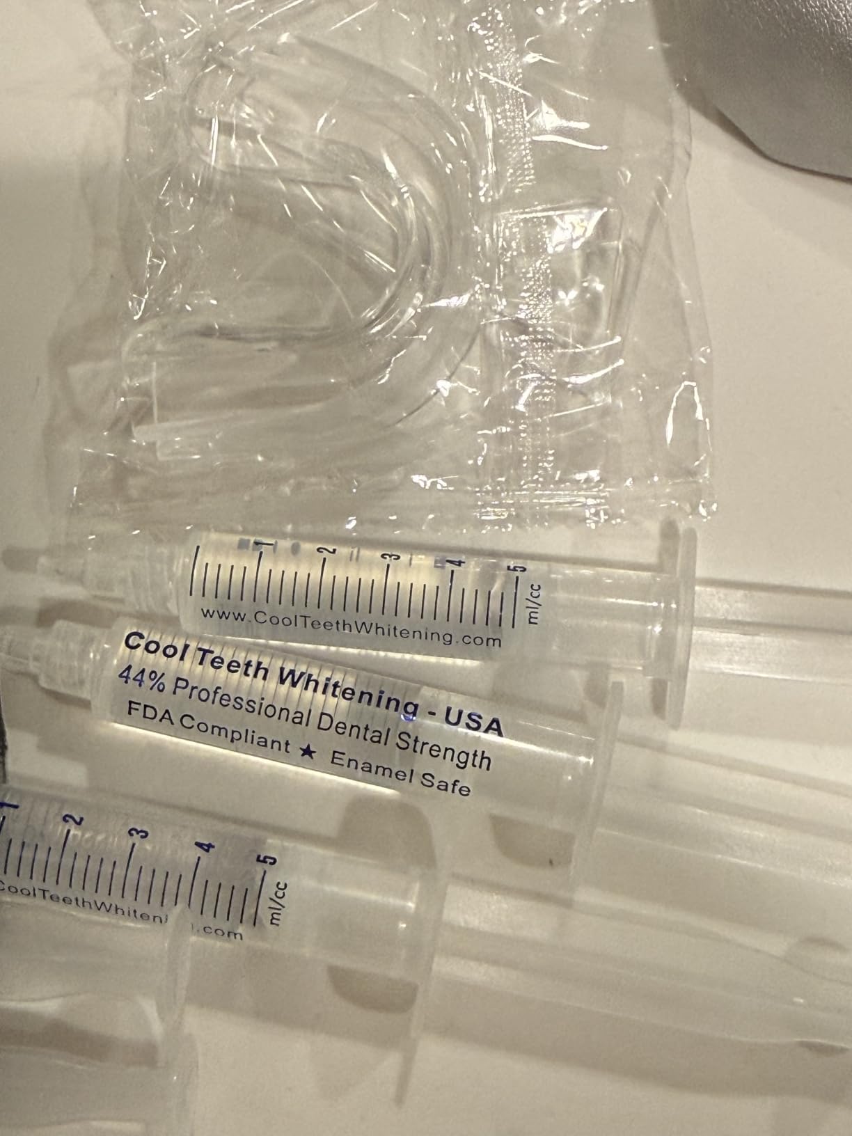 Teeth Whitening Gel with Trays 44% Carbamide Peroxide 5 Syringes - 50+ Uses, Enamel Safe Dentist Strength customer photo 2