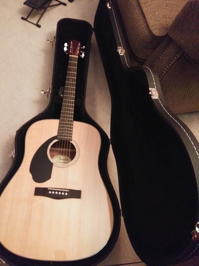 Fender Flat-Top Dreadnought Acoustic Guitar Case, with 1-inch Foam Padding, Guitar Accessories, Black customer photo 2