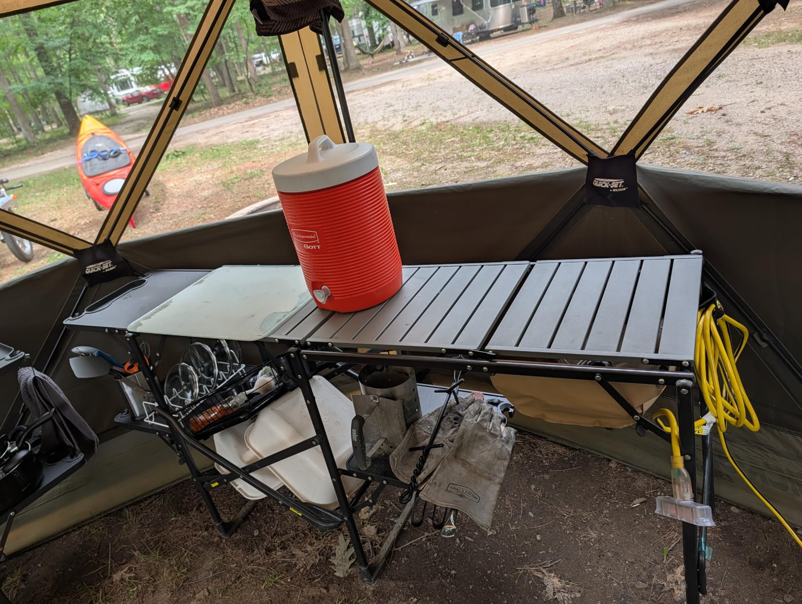GCI OUTDOOR Slim-Fold Cook Station | Portable Folding Kitchen Table with a Heat Resistant Tabletop, 4 Side Tables & Storage Rack, Perfect for Picnics & Camping Trips customer photo 1