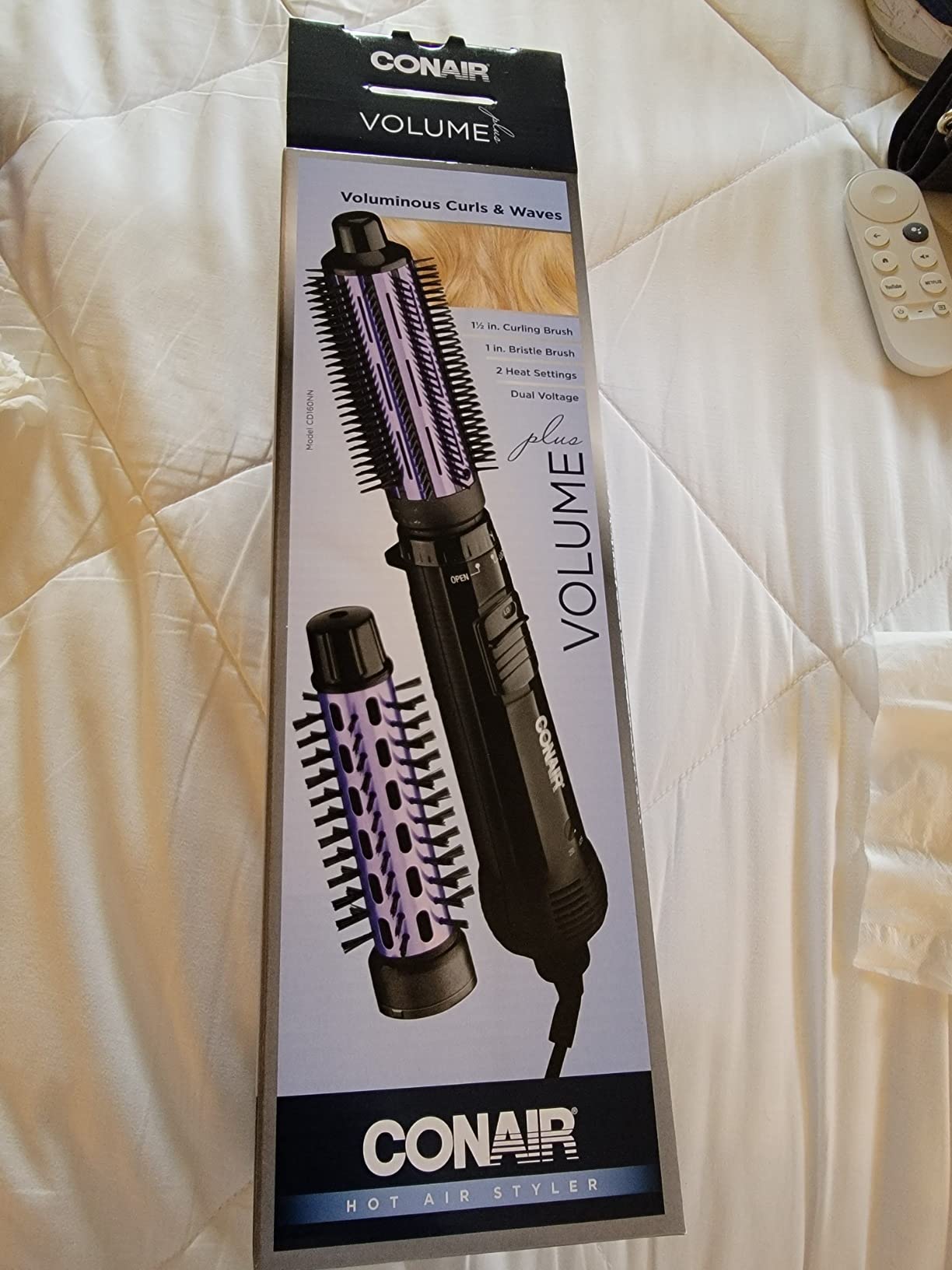 Conair 2-in-1 Hot Air Curling Combo, Includes 1.5-inch Curl Brush and 1-inch Aluminum Bristle Brush customer photo 2
