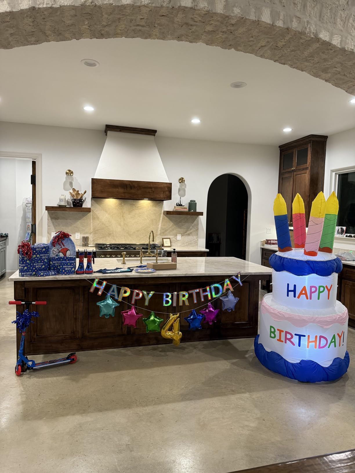 6 Foot Inflatable Happy Birthday Cake | LED Lights, Outdoor Indoor Holiday Decorations, Blow up Lighted Yard Decor, Giant Lawn Inflatable customer photo 1