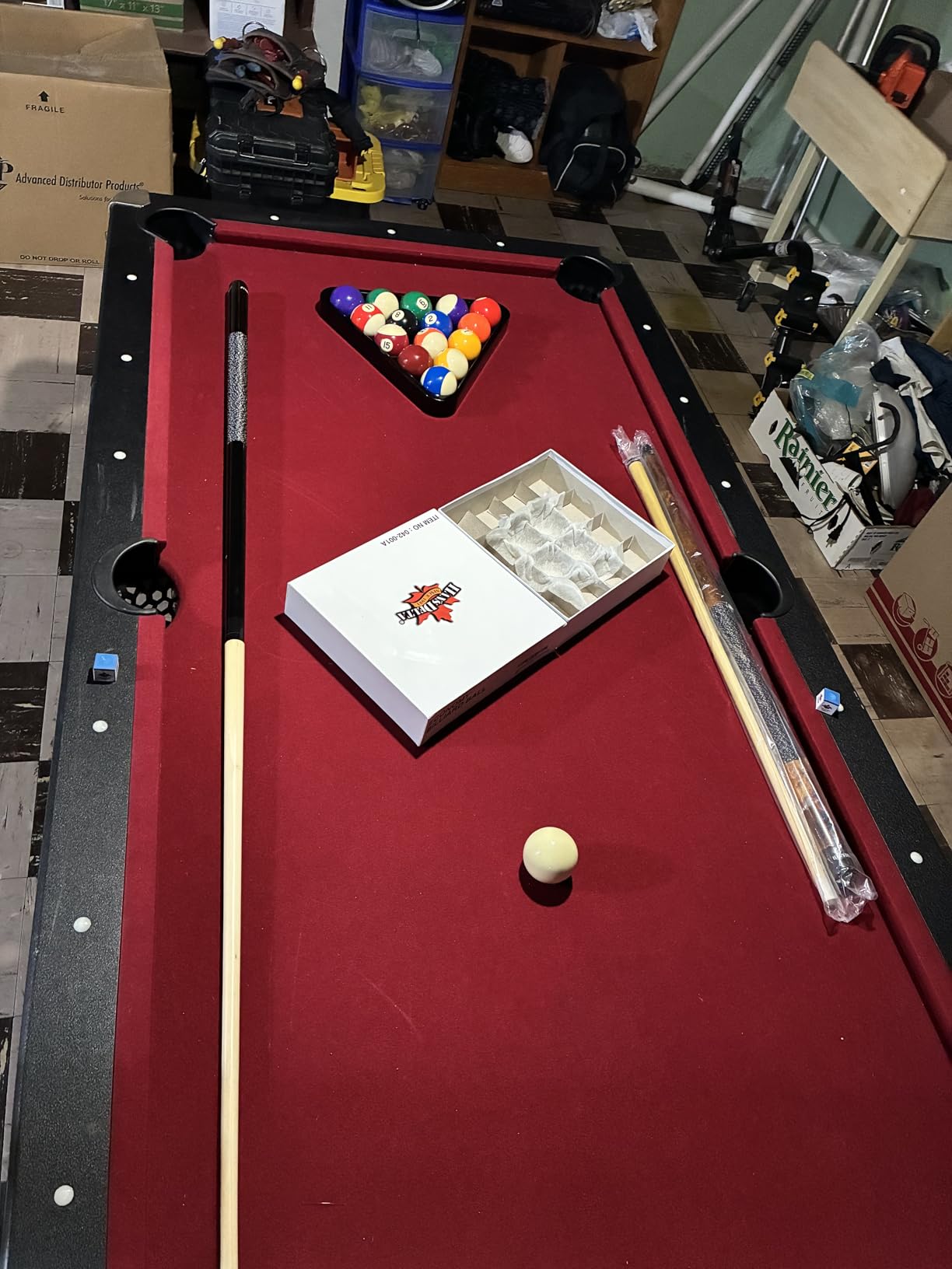 Pool Table - Premium Billiard 32 Pieces Accessory Kit - Pool Cue Sticks Bridge Ball Sets customer photo 1