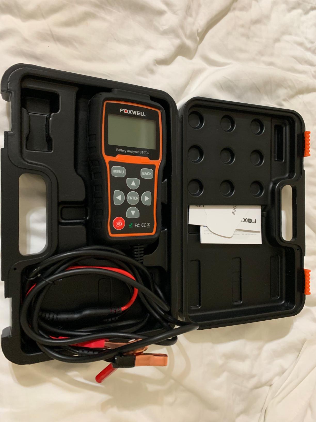 FOXWELL BT705 Car Battery Tester 24V 12V, Alternator and Load Tester | 100-2000CCA High-Accuracy Digital Cranking Charging System Analyzer with 5.9ft Cable for Cars, Trucks, RVs and Boats customer photo 1