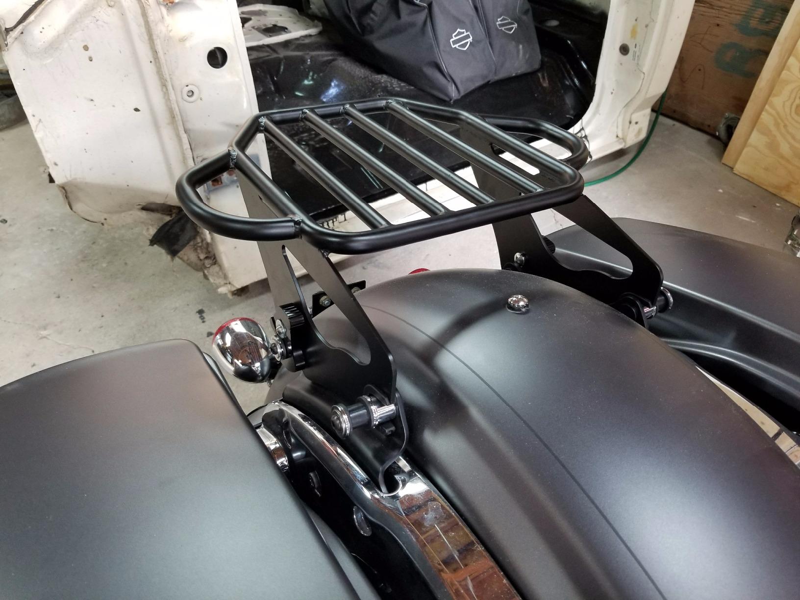 XFMT Detachable Two Up King Luggage Rack for Harley Touring 2009-2026 | Quick Release Harp-Shaped Racks For Road King Street Glide Road Glide Electra Glide, Dull Black customer photo 2