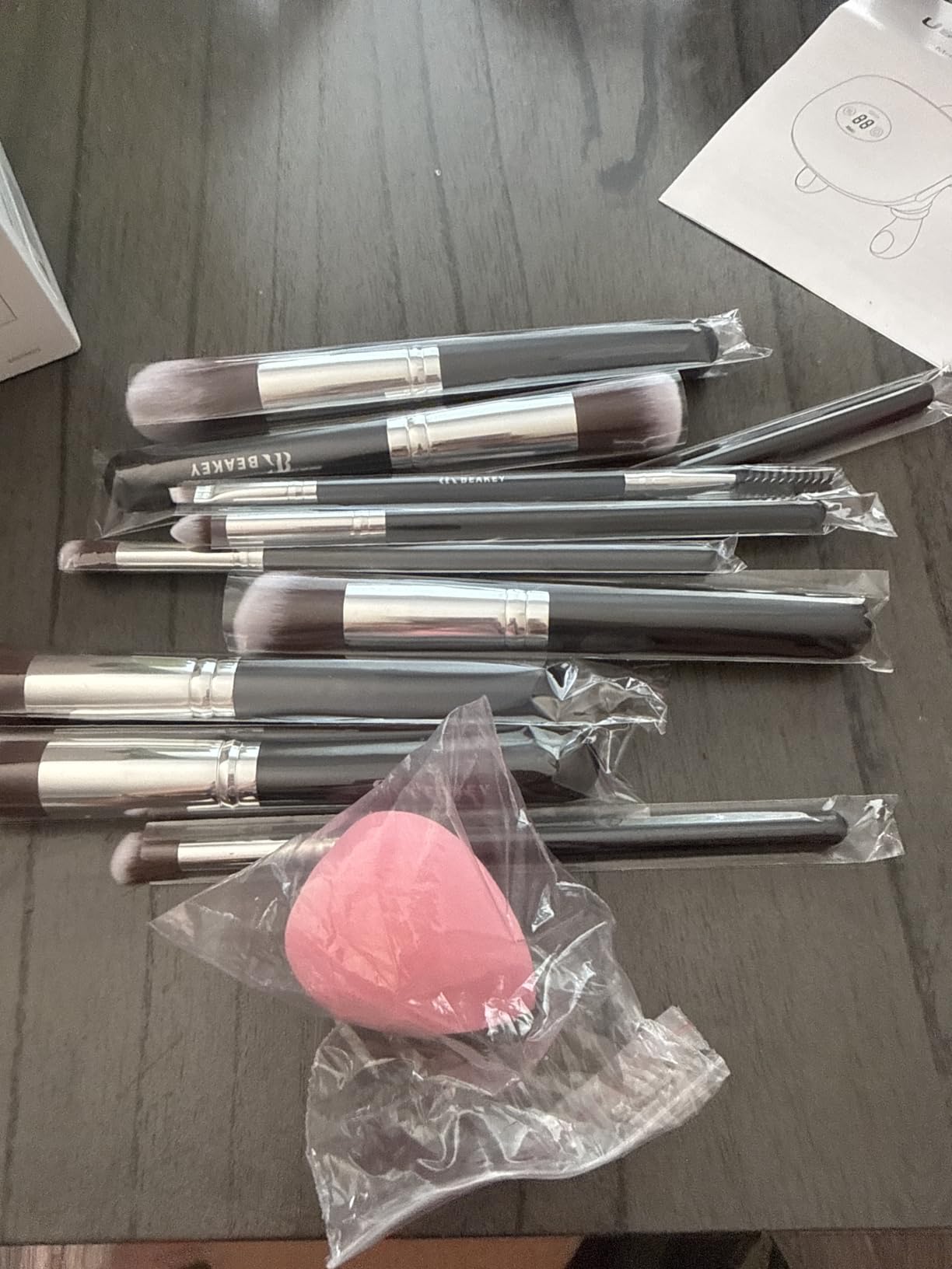 BEAKEY Makeup Brushes set with 2 Blending Sponges, 10 Brush Face and Eye Set | Beginner-friendly face and eye tools with soft synthetic fibers for light, buildable coverage from foundation to eyeshadow customer photo 1