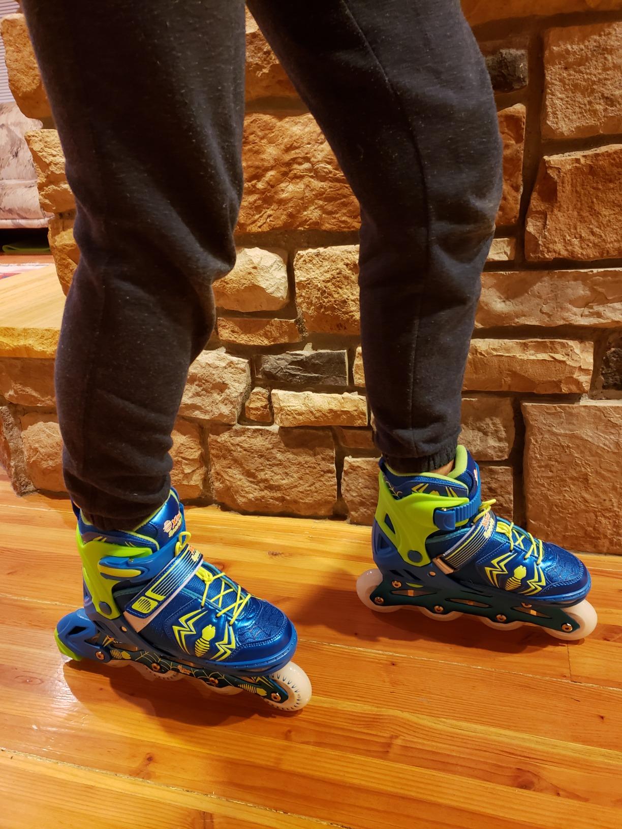 Xino Sports Kids Inline Skates for Girls & Boys - Adjustable Skates with LED Illuminating Light Up Wheels - Youth Skates for Indoors & Outdoors customer photo 1