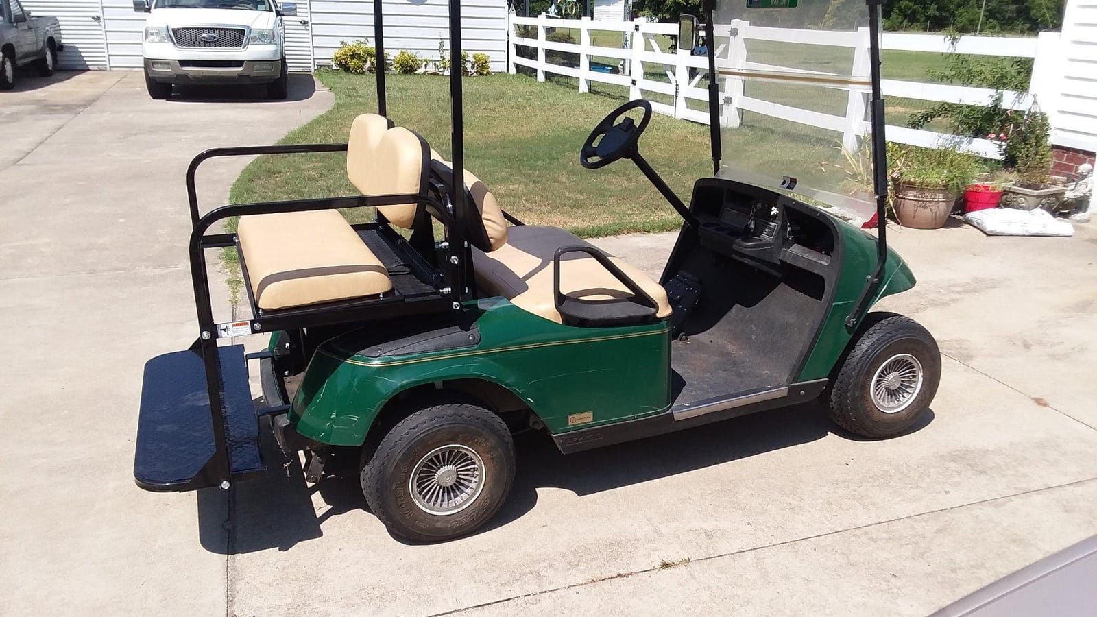 Performance Plus Carts EZGO TXT Golf Cart Flip Folding Rear Seat Kit | Compatible with 1994.5-Up Models (Tan) customer photo 2