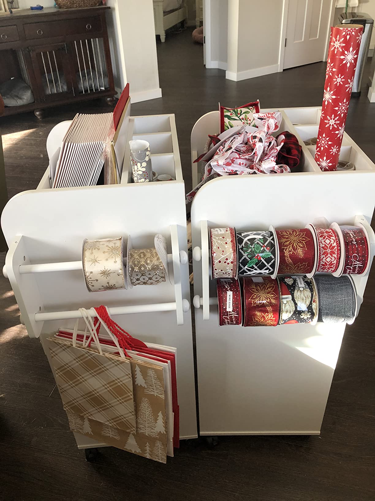 Honey-Can-Do Deluxe Rolling Craft Storage Cart with Locking Wheels | Organizer for 30-inch Wrapping Paper, Ribbon Spools, Tools & Supplies | 3 Drawers & Open Shelves customer photo 2