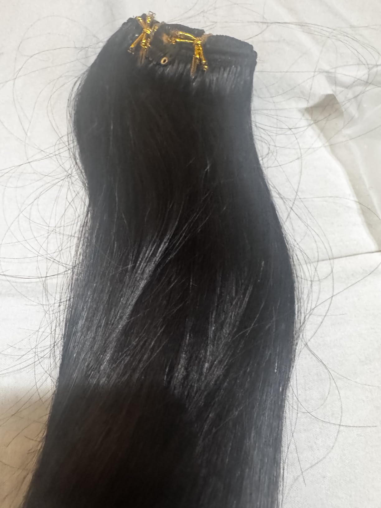 Sunny Hair Clip in Hair Extensions Real Human Hair Blonde Remy Extensions | Clip on Human Hair Extensions for Women Dark Blonde Mix Light Blonde, Natural Thickening Effect for Everyday Wear 20inch 120g customer photo 1