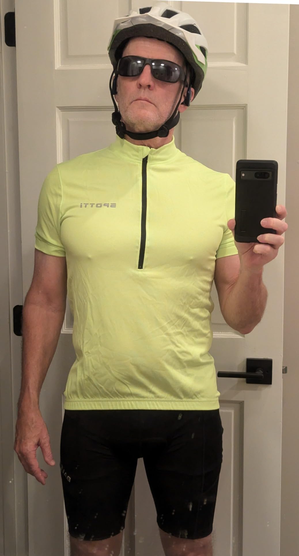 Spotti Men's Cycling Jersey Short Sleeve Half-Zip Bike Shirt, 4 Pockets customer photo 1