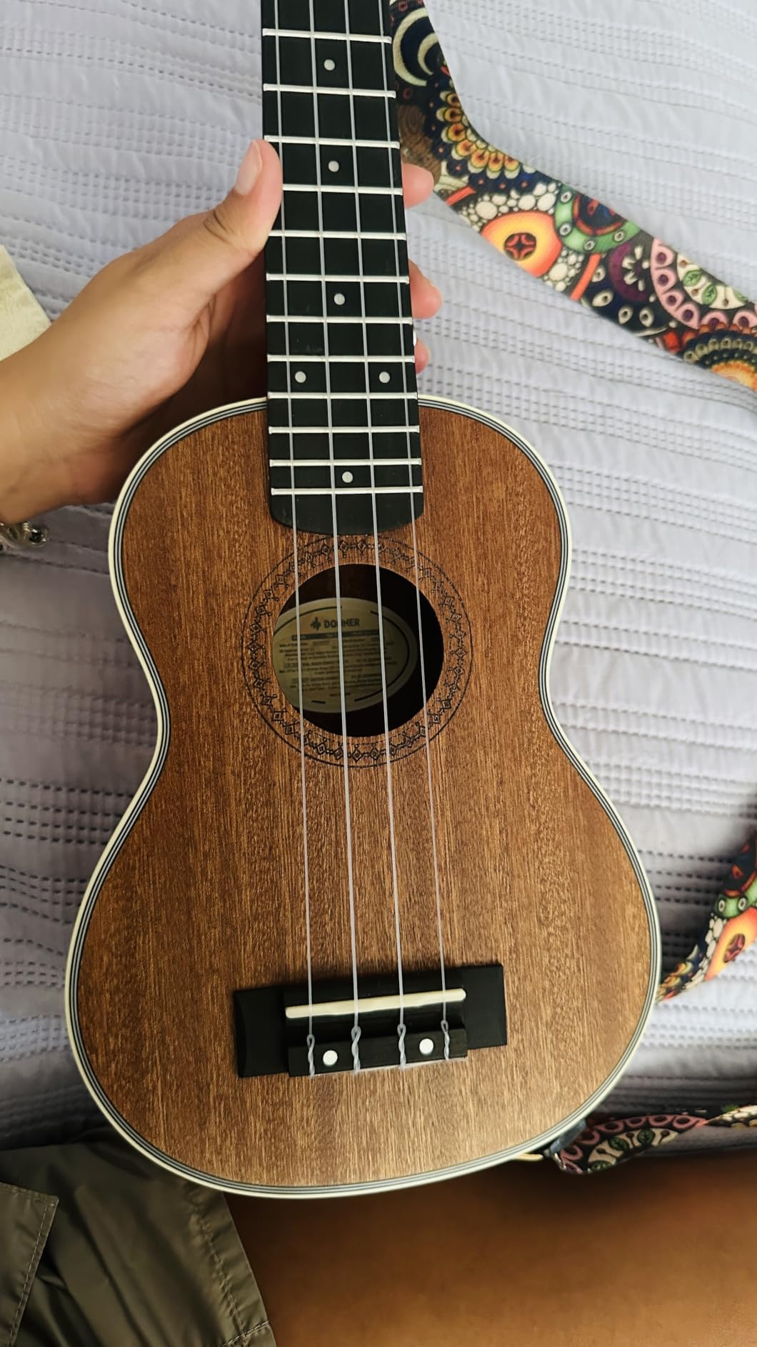 Donner Concert Ukulele Beginner Mahogany 23 Inch Ukelele Kit with Free Online Lesson Gig Bag Strap Nylon String Tuner Picks Cloth DUC-1 Gift Choice customer photo 2