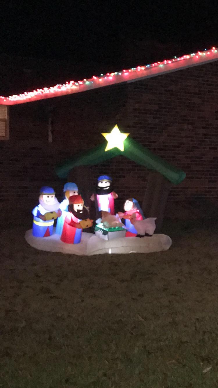 6 FT Christmas Inflatable Nativity Scene with Three Kings, Sheep & Cattle | Outdoor/Indoor, Built-in LED Lights, Self-Inflating Blower, Weather-Resistant Material customer photo 2