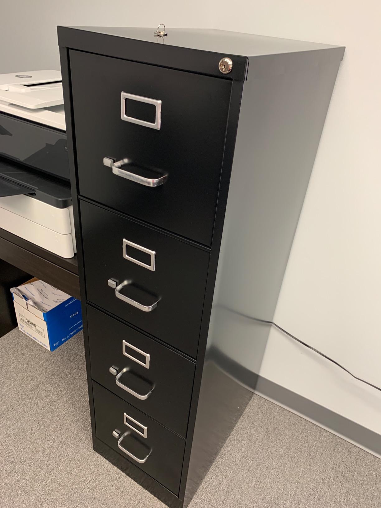 Scranton & Co 4-Drawer Metal Vertical Filing Cabinet, 22 in Depth, Black Finish, Letter Width, Durable Steel Construction, Locking Mechanism, Compact Design for Office or Home Workspace Storage customer photo 2