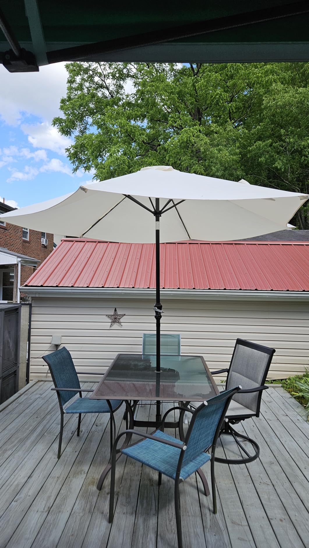 Best Choice Products 10ft Outdoor Patio Umbrella, Outdoor Table Umbrella, Yard Umbrella, Market Umbrella with 6 Sturdy Ribs, Push Button, Tilt and Crank - Tan customer photo 2