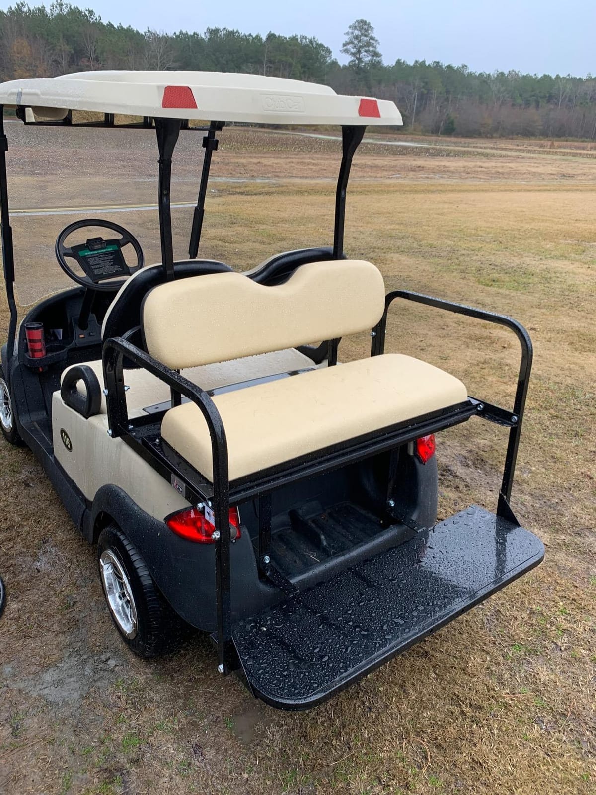 Club Car Precedent/Onward/Tempo Golf Cart Flip Folding Rear Seat Kit | Compatible with 2004-Up Models (Buff) customer photo 1