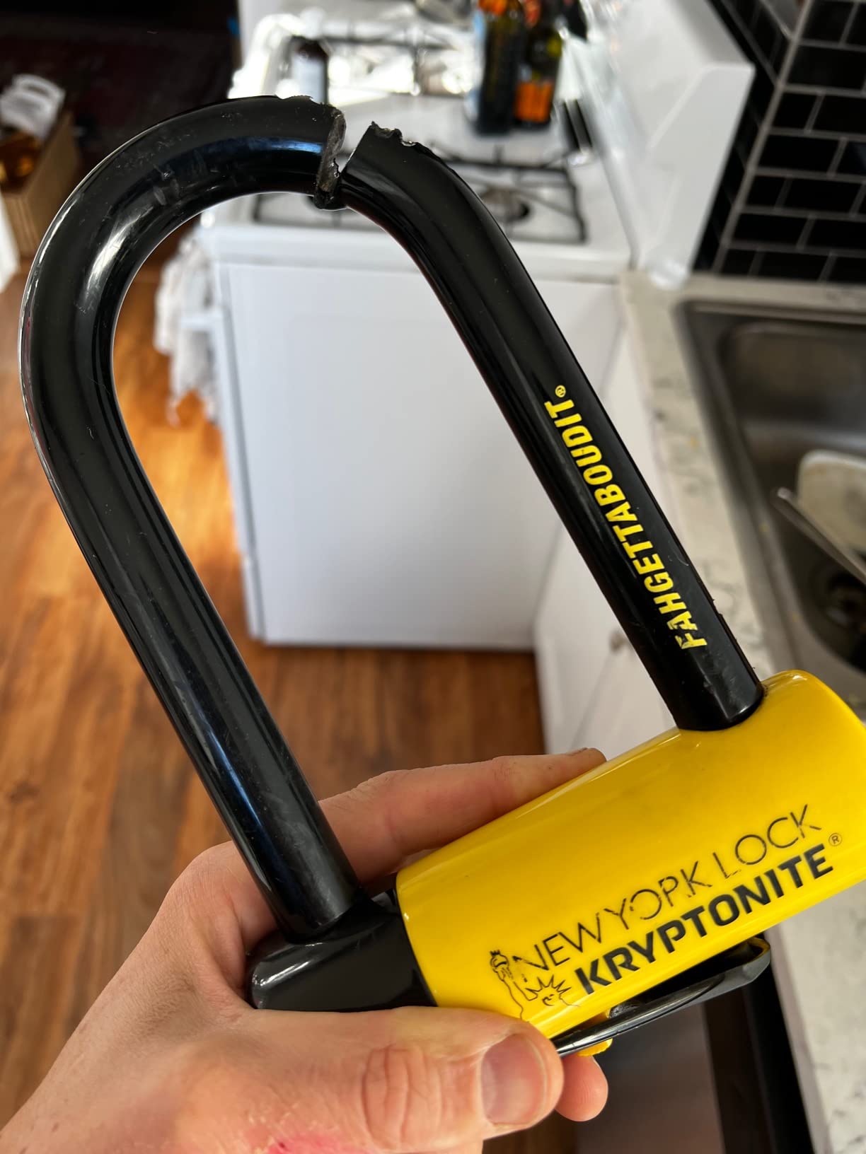 Kryptonite New York Fahgettaboutit Mini Bike U-Lock, 18mm Steel Shackle | Heavy Duty Anti-Theft Lock for E-Bikes and Scooters, 10/10 Security Rating, 3.25