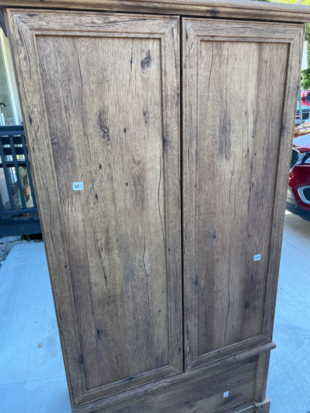 Sauder Palladia Armoire, Vintage Oak finish customer photo 2