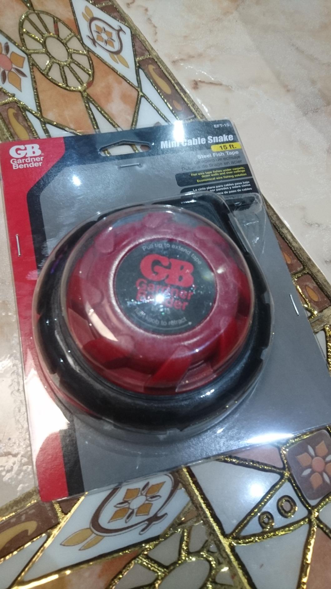 Gardner Bender EFT-15 Mini Cable Snake, 15 Ft Steel Fish Tape, Electrical Wire Fishing Tape, Red & Black customer photo 1