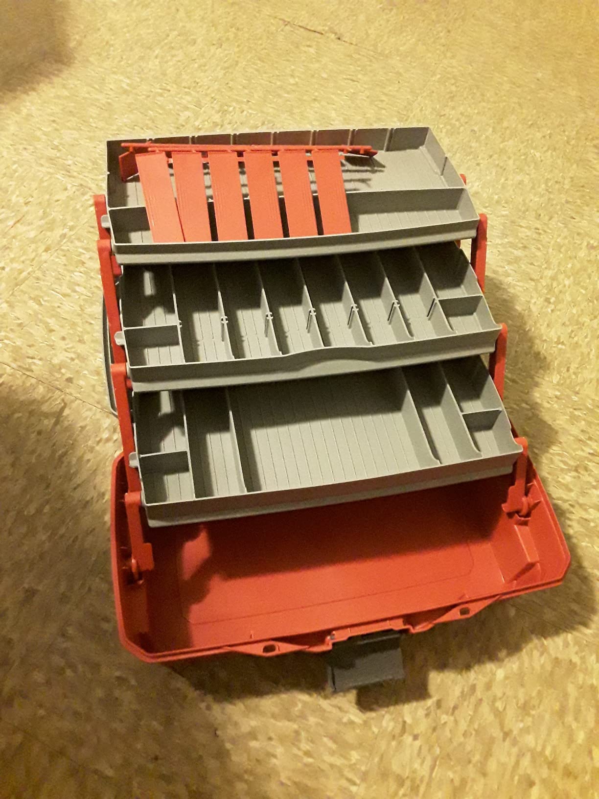 Flambeau Outdoors 6383 3-Tray Tackle Box, 32 Compartments, Red and Gray customer photo 1
