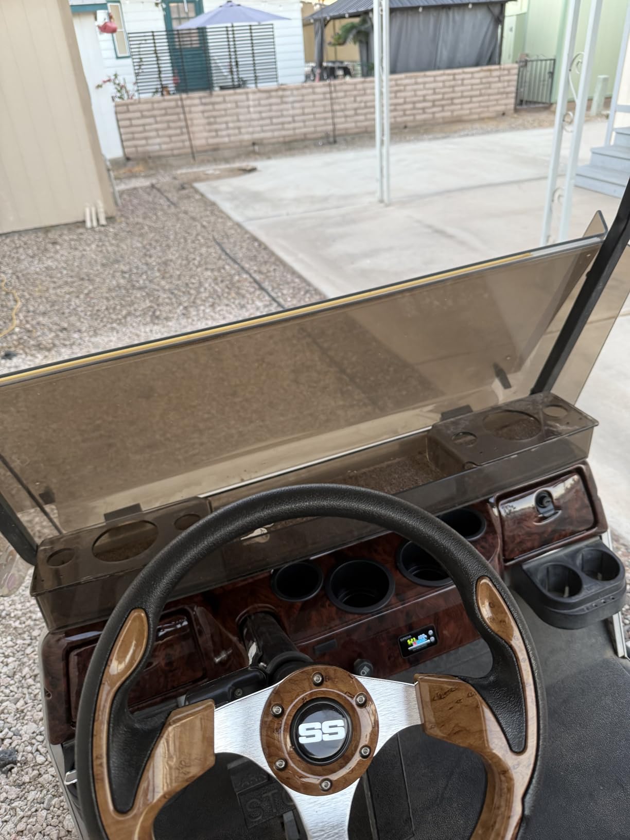 Dark Burled Woodgrain Full Dash Panel for Club Car DS (1981+) - 4 Cupholders, 2 Locking Glove Boxes, OEM-Style Finish customer photo 2