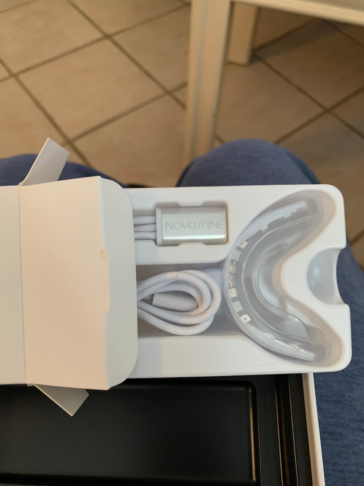 Novashine Professional Teeth Whitening Kit: Advanced Blue LED Light, Concentrated Peroxide Gel, Smartphone Adapter, Travel Bag customer photo 2