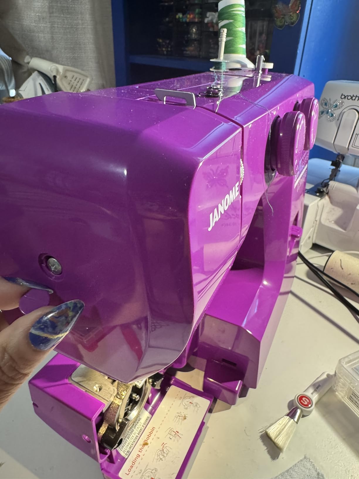 Janome Pink Sorbet Easy-to-Use Sewing Machine with Interior Metal Frame, Bobbin Diagram, Tutorial Videos, Made with Beginners in Mind for Garments, Patchwork, Light Quilting customer photo 1