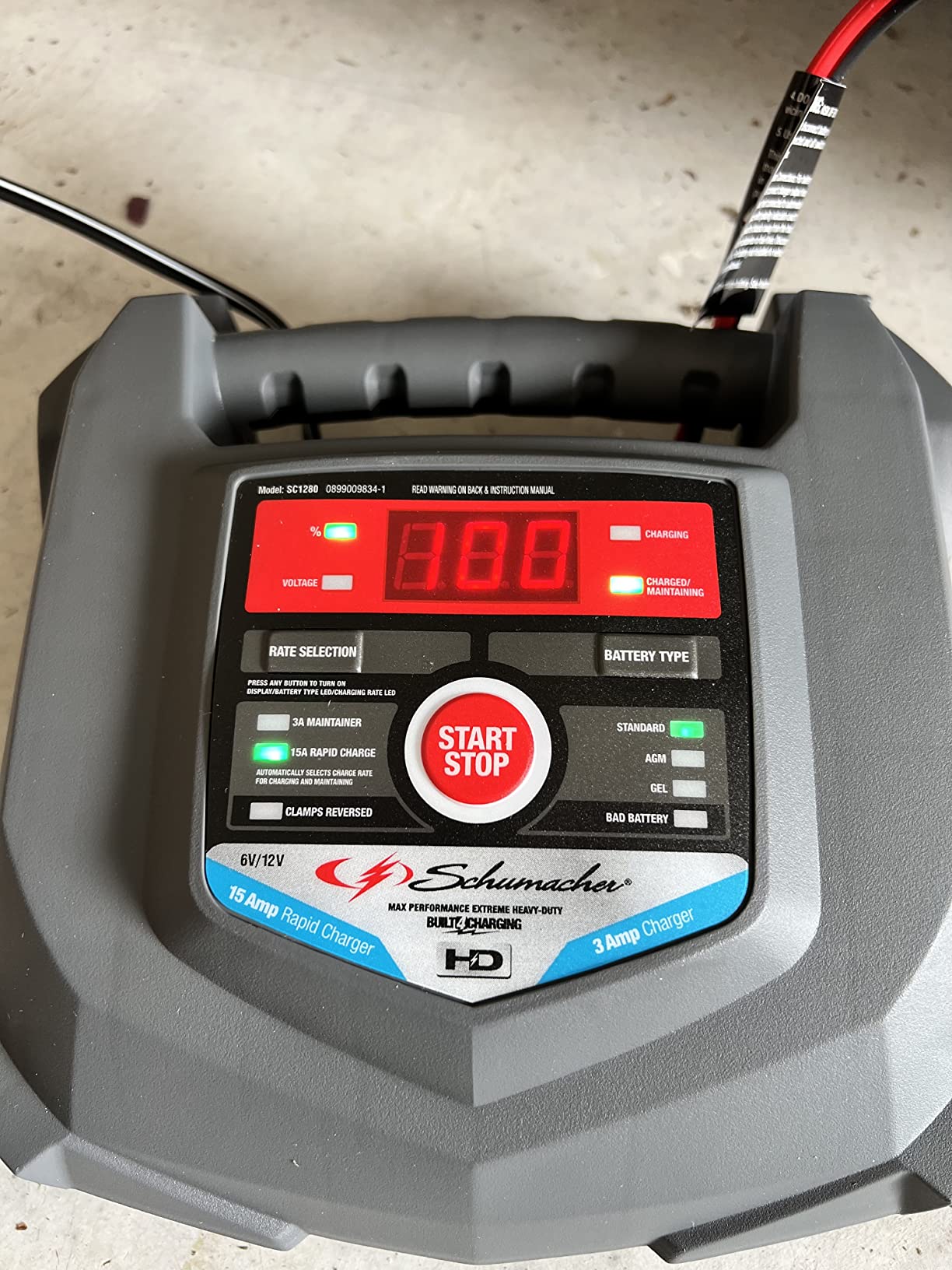 Schumacher Electric 15A Car Battery Charger & Maintainer, 6V/12V – SC1280 customer photo 1